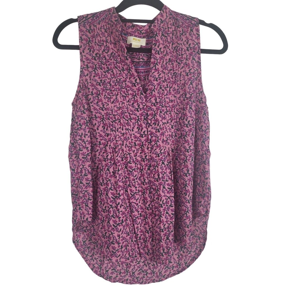 Anthropologie Maeve Tank Blouse XS Womens‎ V Neck Pullover Sleeveless Buttons